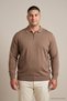 Men's Plus Size Basic Brown Zippered Sweatshirt - 3