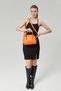Women's Orange Adjustable Shoulder Strap Hand Shoulder Bag - 8