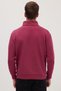 Unisex Relax Fit Comfortable Cut Cotton Fleece Inside Half Zipper Fuchsia Stand Collar Sweatshirt - 7