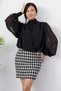 High Collar Halter Neck Long Sleeve Blouse K-252200 - 4