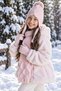 Girl's Pearl Pink Scarf Hat Gloves 3-Piece Set - 2