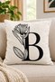Lettered Throw Pillow Pillow Case - Letter B - 43x43 Cm
