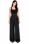 Black High Waist Velcro Closure Double Pleat Woven Palazzo Pants