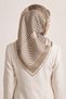 Stripe Twill Silk Scarf Milk Coffee