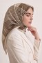 Stripe Twill Silk Scarf Milk Coffee - 2