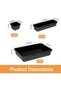 8 Pcs Plastic Drawer Organizer Trays,3 Sizes Interlocking Storage Bins for Makeup,Jewelry,Office and Kitchen,Black - 8