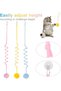 Interactive Hanging Cat Feather and Plush Toys,Retractable Door Mounted Teaser for Indoor Kittens,4 Pieces - 8