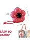 Red Mini Portable Travel Jewelry Case,Flower-Shaped Compact Organizer with 6 Compartments,Weekly Medicine and Vitamin Box for Purse - 2