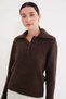 Half Buttoned Baby Collar Knit Sweater - 5