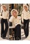 Women's Clothing New Season Design Button Silver Detailed Cream Color Cardigan