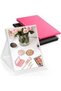 Yelajoy 3 Pack Portable Folding Makeup Mirror with Stand,21 x 15.2 cm PU Travel Vanity Mirror,Adjustable Tabletop Mirror for Cosmetics - 3