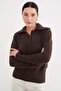 Half Buttoned Baby Collar Knit Sweater - 7