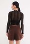 Floral Lace High Neck Transparent Blouse - 6