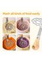Stainless Steel Potato Masher with Wooden Handle,Ergonomic Mini Avocado and Vegetable Food Masher,Rust-Resistant Kitchen Tool - 6