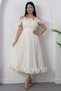 Heart Neck Bust and Hem Ruffled Evening Dress BAL139 - 6