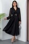 Double-Breasted Collar Glittery Tulle Dress GRS3590 - 4