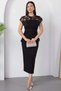 Tulle Atlas Belt Dress with Beaded Top Bal144 - 3