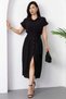 Shirt Collar Button Tie-Up Belt Dress Yzc24Y205 - 4