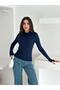 Women's Half Turtleneck Finger-Looped Full Stretch Fabric Buzz Bodysuit - 5
