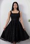 Square Neck Sequined Lace Dress with Gloplu Bal165 - 3