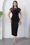 Tulle Atlas Belt Dress with Beaded Top Bal144