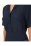 Straight Shawl Collar Short Sleeve Dress - 4