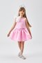 Pink Organza Bow Sleeveless Girls' Double Set - Gale