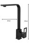 Trento Black Luxury Square Sink Kitchen Faucet - 2