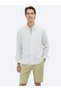 White Striped Regular Fit Long Woven Classic Shirt