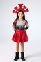 Red Sequined Skirt Crop Long Sleeve Girls' Two-Piece Set - Beatrice