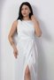 Square Neck Ruched Waist Slit Dress YZC25Y223 - 2