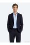 Navy Plain Fitted Fit Knitted Suit