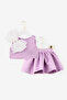 Lilac Organza Bow Sleeveless Girls' Double Set - Gale - 5