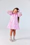 Pink Glitter Detailed Long Sleeve Girls' Dress - Corrine