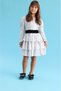 Silver Sequin Layered Long Sleeve Girls' Dress - Liona