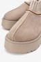Thick Soled Mini Sock Boots Beige Brown - 3