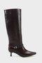 Women's Marci Short Heeled Buckle Boots - Brown-Patent Leather - 3
