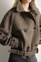 Regular Fit Double Button Belted Short Cashmere Coat H3961Ax26Wn - 5