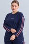 Women's Plus Size Striped Detail Long Sleeve Osho Style Modal Fabric Set M-6XL - 3