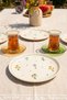 Botanical 12 Piece Ceramic Cake Plate Set for 4 People 20 cm / Tea Set 170 Cc