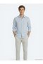 Gray Plain Regular Fit Long Woven Casual 100% Cotton Shirt - 3