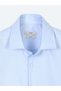 Light Blue Plain Regular Fit Long Woven Casual 100% Cotton Shirt - 8