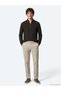 Brown Organic Bato Collar Striped Cotton Blend Knit Sweater - 3