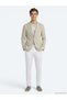 Beige Modern Fit Cotton Blend Knitted Jacket - 2