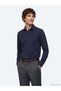 Navy Blue Plain Regular Fit Long Casual 100% Cotton Shirt