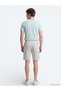 Su Yeşili Düz Örme Regular Fit Casual Bermuda - 5