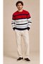 Crew Neck Color Blocked Men's Sweater (E23-6710)
