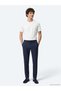 Navy Blue Striped Woven Jogging Fit Casual Trousers - 4