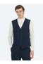 Navy Blue Slim Fit Butterfly Collar Classic Vest