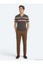 Brown Polo Collar Striped Knitwear - 2